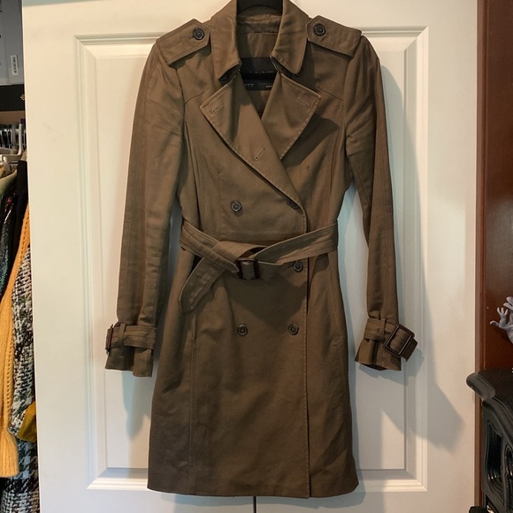Zara Double-Breasted Trench Coat/Jacket. Brown/Khaki. Size S. Military Inspired - Picture 4 of 13